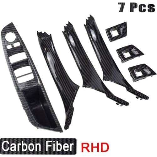 LHD RHD Interior Door Carbon Fiber Window Lift Switch Pull Handle Assembly Replacement For BMW 5 Series F10 F11