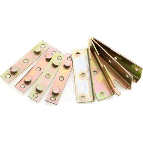 4 Set Furniture Wood Bed Hinge Rail Bracket Bed Hinge Fittings Fasteners Brackets Furniture Hardware Tools