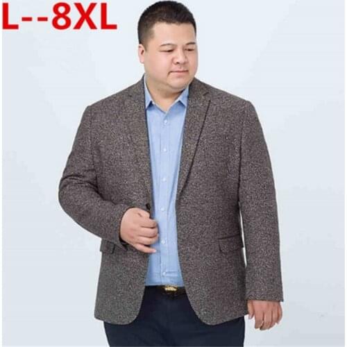 10XL 8XL 6XL 5XL Casual Men Knit suit Blazer business loose Costume Homme Blazer Masculino Male Woolen Suits vintage Jacket coat