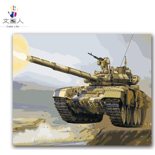 Drawing coloring by numbers military tanks aircraft warship painting pictures by numbers as gift to military fans for hoom decor