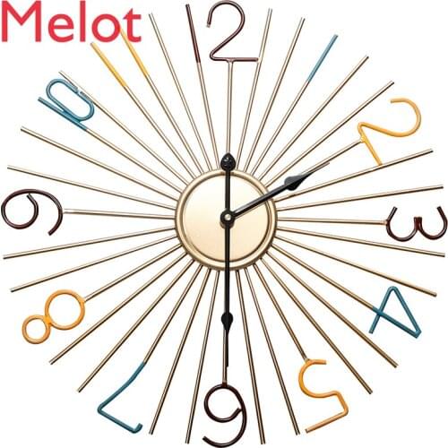 Nordic Affordable Luxury Metal Clock Wall Clock Living Room Creative Trendy Personalized Home Watch Wall Art Wall Watch Clock