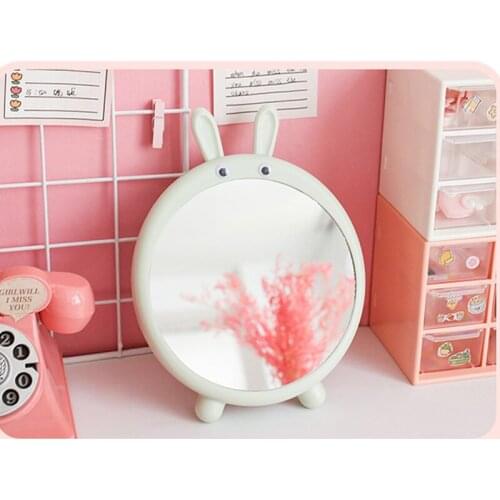 Cute Rabbit Desktop Makeup Mirror Placed Wall-Mounted Dual-Purpose Heart-Shaped Makeup Mirror Bedroom Decorative Mirror