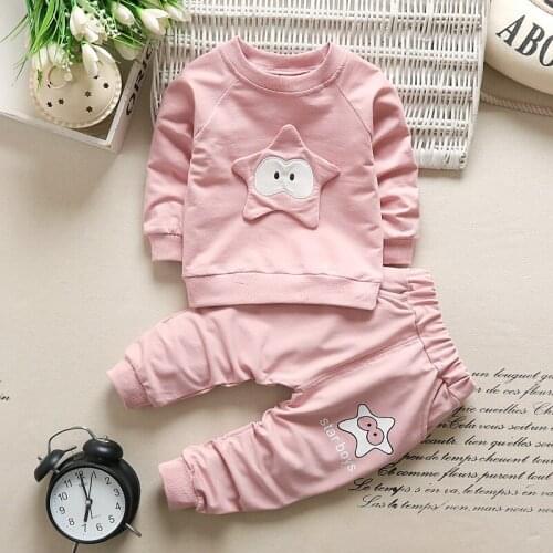 2019 New Spring Autumn Baby Girls Boys Clothes Cotton Starfish Sweatshirt Childrens Casual Sportswear Suit Kids O-Neck Clothing