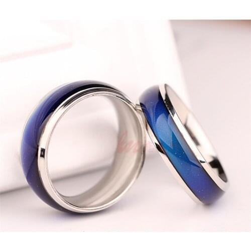Fashion New Jewelry Moon Shape Color Change Mood Ring Emotion Feeling Changeable Band Temperature Ring