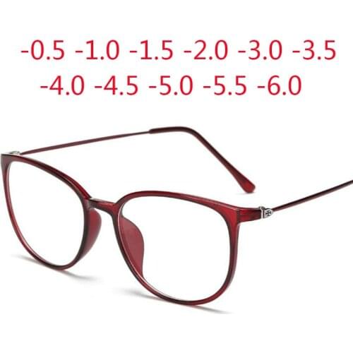 Prescription Make For Myopia Glasses Women Men Oval Student Short-sighted Glasses Diopter -0.5 -1.0 -1.5 -2.0 To -6.0