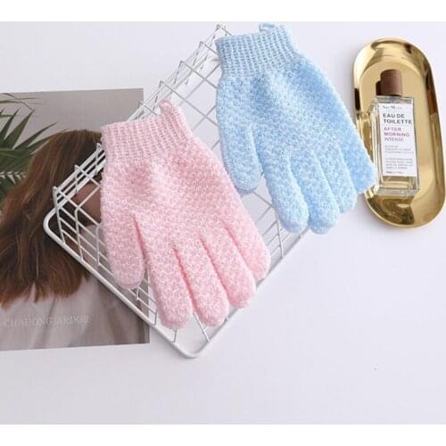 1/2pcs Exfoliating Gloves Shower Body Brush Fingers Bath Towel Peeling Mitt Body Scrub Gloves Sponge Bath Spa Shower