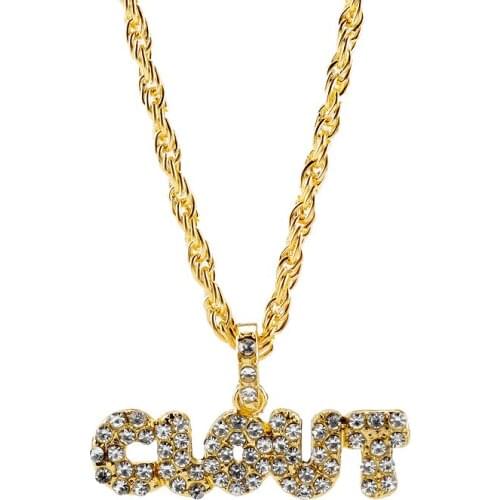 Crystal Pendant Letters Necklace For Women Joker Name Necklaces Long Short Chain Women Men Neck Lace Colar