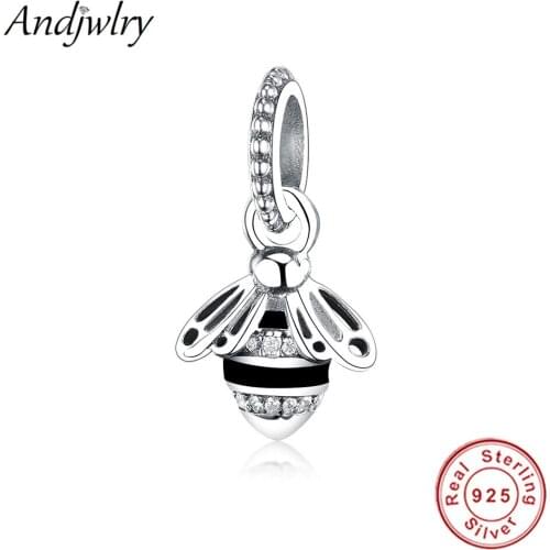 Fit Pandora Charms 925 Silver Original Bracelet Beads Animal Honey Bee Charms Pendant Bangle for DIY Jewelry Making Berloque
