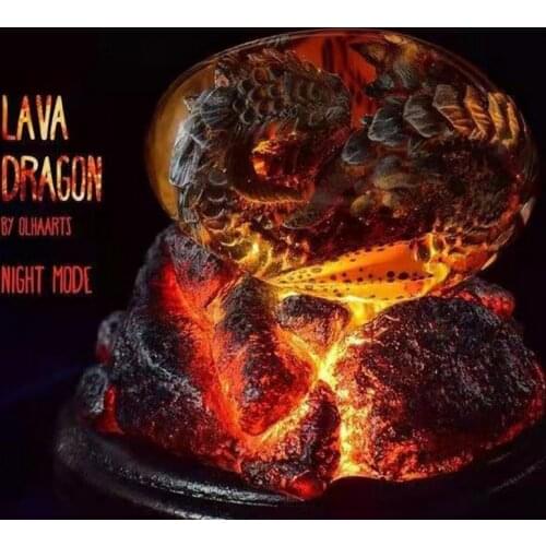Creative Dream Crystal Transparent Lava Dragon Egg Sculpture Souvenir Home Decoration Crafts Gift For Kids Children