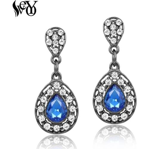 VEYO Cute Crystal Drop Earrings for Women Fashion Jewelry Rhinestone brinco Wholesale Free Shipping