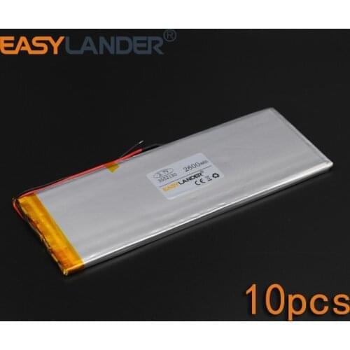 10pcs/Lot 3.7V 2600mAh Rechargeable li Polymer Li-ion Battery For Bluetooth Notebook E-Book Power Bank Portable Consumer 3552130
