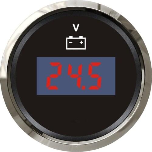 100% Brand New Digital Voltage Meter Voltage Pressure Meter 12V / 24V Voltmeters for Boat Auto Motor Home Black Color