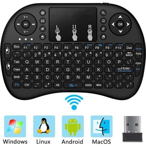 2.4G Mini Wireless Keyboard with Touchpad Portable Wireless Keyboard Remote Control for laptop PC Smart TV Tablet Raspberry Pi