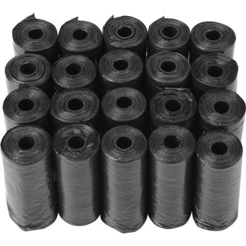 20Rolls Degradable Roll Trash Bag for Waste Pick Up Clean and Storage Poop Bag Vest Style Useful While Traveling Outdoor with Pe