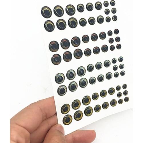 72Pcs*6/8/10mmFishing Lure Eyes DIY 4D Fishing Fish Eyes Fly Tying Lure Making Realistic Holographic Fly Tying Material