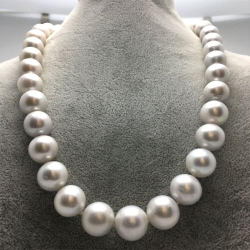 AAAA 925 Silver 11-12MM natural grey freshwater pearl necklace round genuine female grandmother gift 18inch