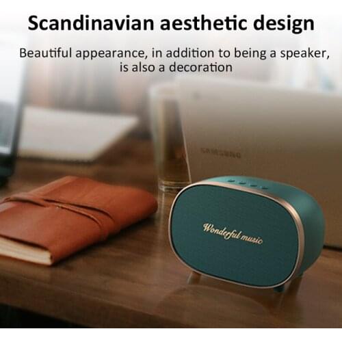 TWS Wireless Bluetooth Speaker, Subwoofer, Dual Speakers Retro Style TF Card Noise Reduction Long-lasting Battery Life