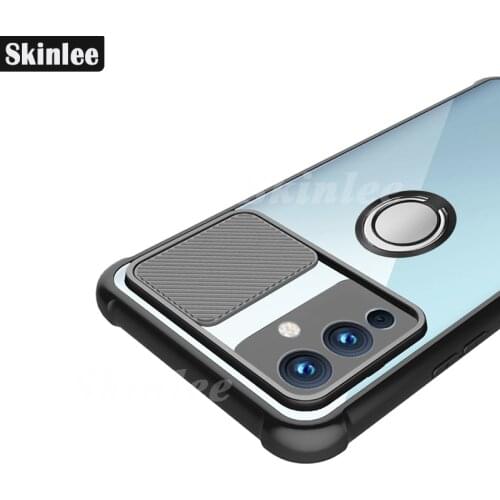 Skinlee For OnePlus 9R Case Official Original Shockproof Clear With Ring Soft Frame Airbag Cover For One Plus 9 R Case