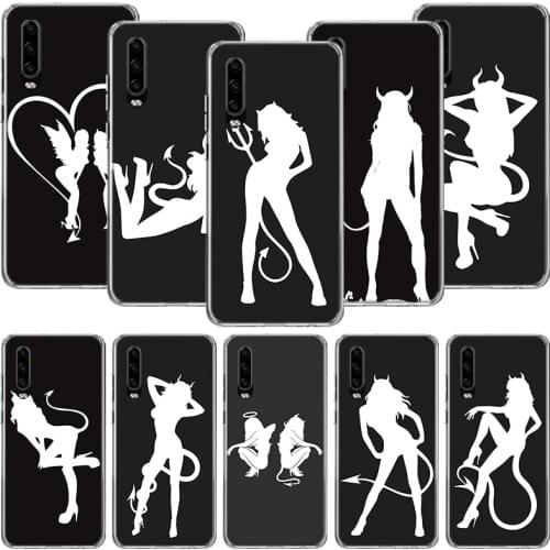 Angel And Devil Sexy Girl Phone Case For Huawei P30 P40 P20 P10 Mate 20 10 30 Lite Pro P Smart Z Plus Printing Cover Coque Shell