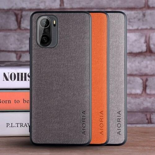 Case for Xiaomi Poco F3 5G NFC coque Luxury textile Leather skin soft hard phone cover for xiaomi poco f3 case funda capa