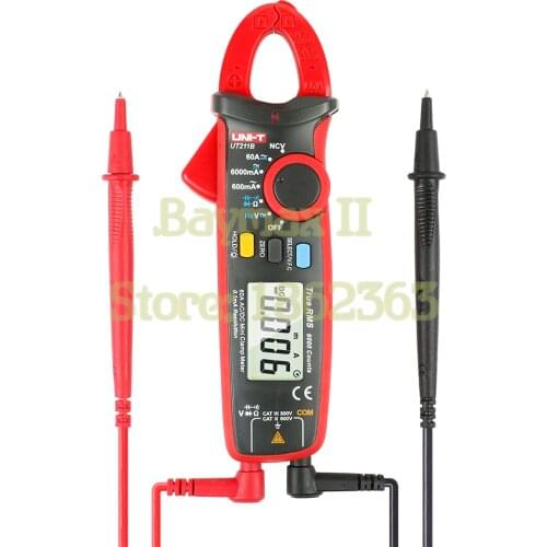 UNI-T UT211B 6000 Count True RMS 60A AC/DC 0.1mA Resolution Digital Clamp Meter with Ohm, Capacitance, Hz Measurement &NCV Test