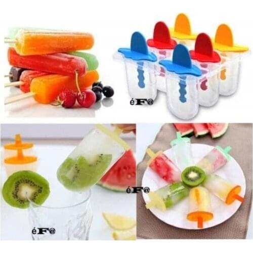 Ice Cream Mold DIY Homemade Popsicle Molds Freezer Juice 6 Cell Big Size Ice Cube Tray Popsicle Barrel Maker Mould Sticks Summer