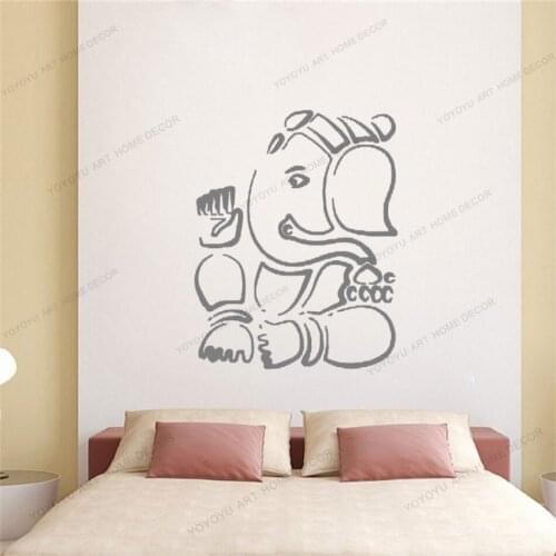 Ganesha Lord Indian Elephant Wall Stickers Vinyl Art Wall Decals Home Decor Bedroom Self Adhesive Waterproof Wall Murals CX631