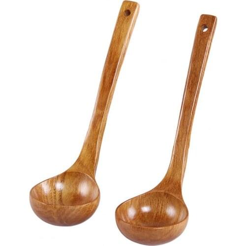 Hot Sale 50% Japanese Solid Wood Soup Ladle Long Handle Hot Pot Spoon Kitchen Cooking Utensil