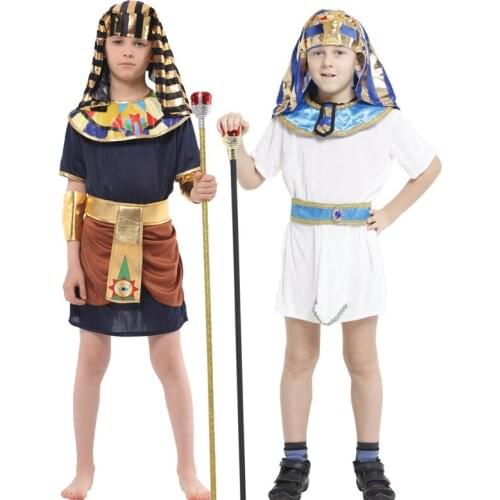 Carnival Halloween Boy Egyptian Pharaoh Costume Book Week Arabian Prince Sheik Robe Cosplay Fancy Party Dress
