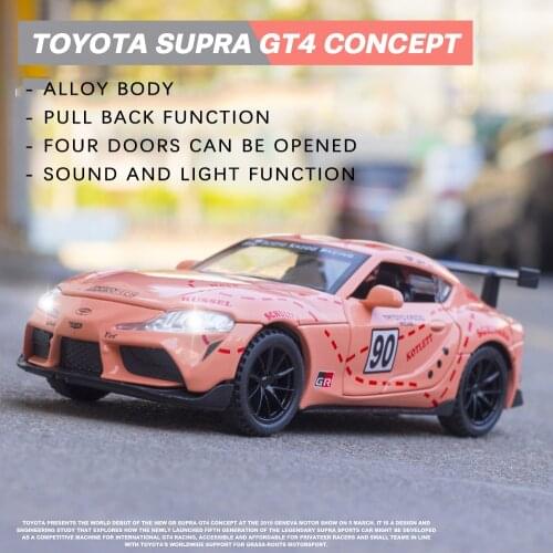Hot sell Diecast 1:32 Miniature Scale Alloy Car Model TOYOTA SUPRA GT4 Racing Metal Vehicles Toy Adult Collection Children Gifts