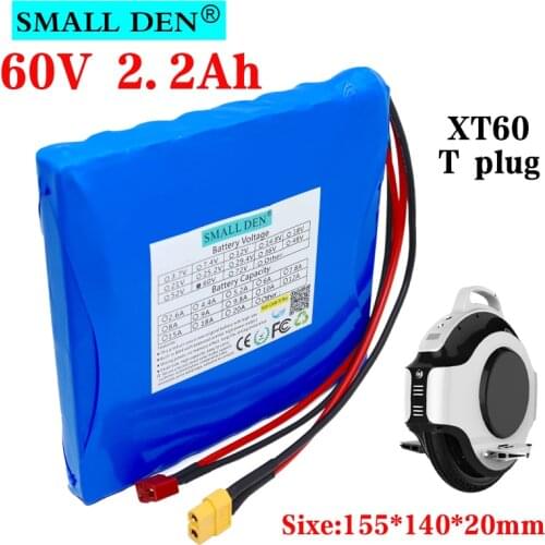 60V 2.2Ah 16S1P 18650 li-ion battery pack 2200mAh 132WH for self balance scooter electric unicycle Rechargeable battery with BMS