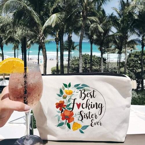 Best Sister Ever Cosmetic Bag Friend Friendship Birthday Christmas bridal shower Thanksgiving graduation bachelorette party Gift