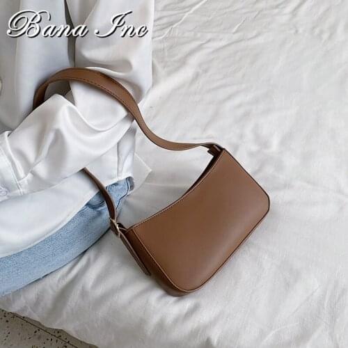 Small Cute Solid Color PU Leather Shoulder Bags for Women 2021 Summer Day Casual Simple Handbags Purses Female Travel Totes