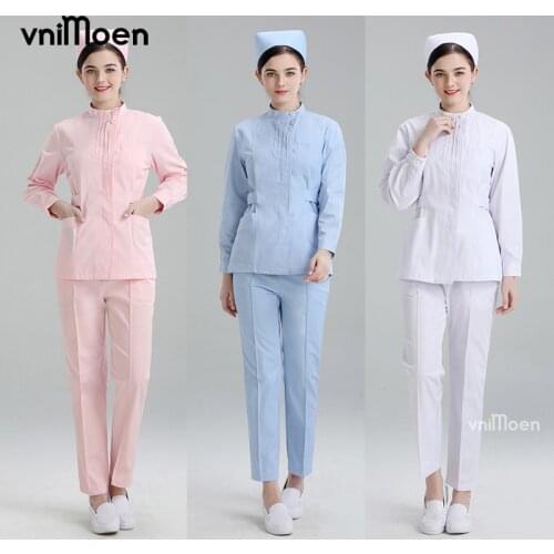 White Lab Coat Doctor Uniform for Women Outfit Outwear Medical Clothing Long Sleeve Scrubs Suit Nurse Uniforms