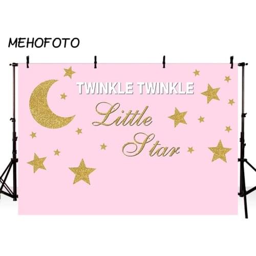 MEHOFOTO Twinkle Twinkle Little Star Backdrop Birthday Pink Party Banner Baby Shower Photography Background Photo Studio Props
