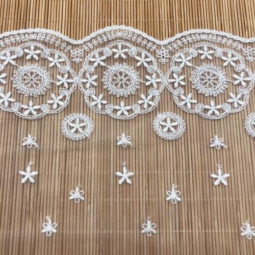 Fashion white embroidered mesh lace clothing accessories accessories lace Lolita dress home curtain DIY lace WB34