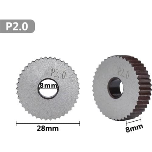 Anti slip single straight coarse 2pcs 2.0mm set for metal lathe diameter 28mm hss wheel lathe knurling tools