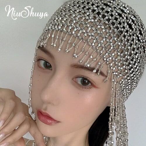 NiuShuya Women Romantic Wedding Veil Imitation Pearl Handmade Beading Hat Vintage Bridal Party Hair Accessories