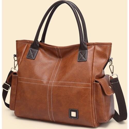 New European and American style lady bag, Super capacity,Fashion, Simple and high quality PU one-shoulder handbag