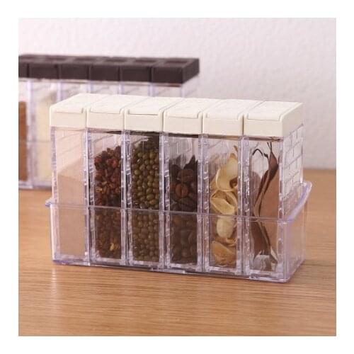 Kitchen Seasoning Boxes Bottles Jars Plastic Spice Lid Storage Organizer Sugar Pepper Layers Box Home Organization Accessories