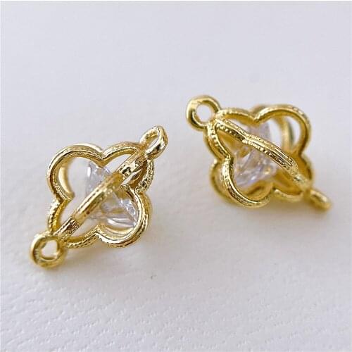 1PCS Real 18K Gold Plated Necklace Pendant Charms for Jewelry Findings Components Making Supplies DIY Cupron Accessories