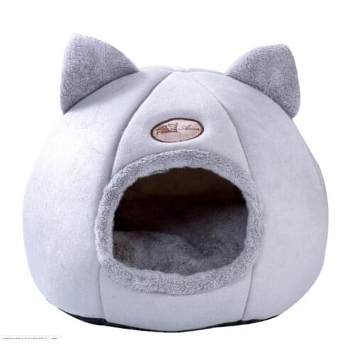 Half-Closure Warm Cat Bed Removable Dog Nest Winter Plus Stuffed Velvet Deep Sleep Home Indoor Puppy House Pet Accessories