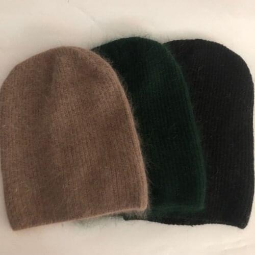 Casual New Winter Hats Solid Wool Warm Beanies Hats For Women Spring Fashion Rabbit Fur Skullies Beanies Hats Caps For men Women