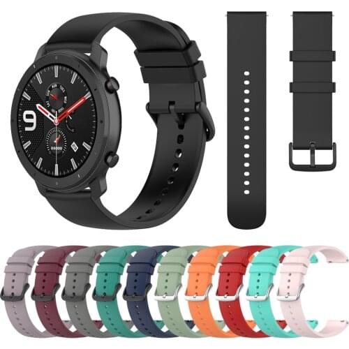 20mm 22mm Silicone Sports Strap For Huami Amazfit GTR 42mm 47mm band For Amazfit Bip U GTS2 Mini GTR2 Bracelet Watchbands