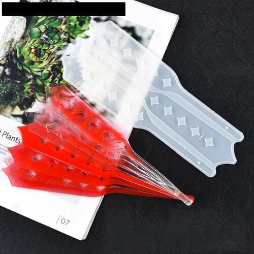 DIY Silicone Hand Fan Mold Handmade Crystal Fan Craft Epoxy Resin Molds Jewelry Making Findings Accessaries