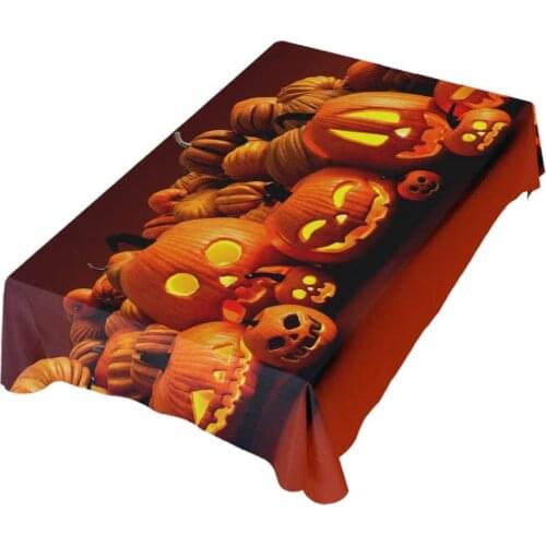 Pumpkin Happy Halloween Tablecloth Tablecover for Kitchen Dinner Parties Tabletop Decor
