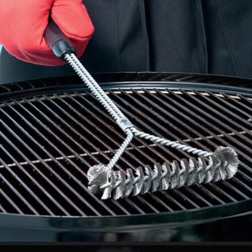 12inch Bristles BBQ Cleaning Brush Stainless Steel Barbecue Grill Cleaner Kitchen Cooking Tools Supplies Outdoor BBQ Accessories