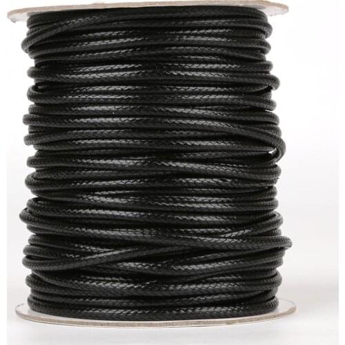 5/10 Meters Black 2.5/3/3.5/4/5mm Waxed Leather Cord Thread Wax Beading Wire Cord Strap Necklace Bracelet DIY Jewelry Findings