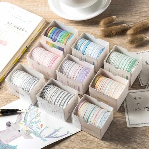 Japanese Washi Tape Set DIY 10 pcs/set Multi-Color Basic Decoration Scrapbook Sticker Masking Tape Adhesive tape