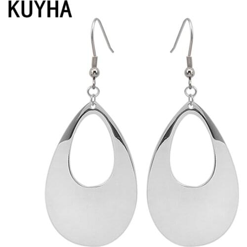 Women Fashion Oval Drop Earrings Geometry Thin Earring Simple Jewelry Birthday Present